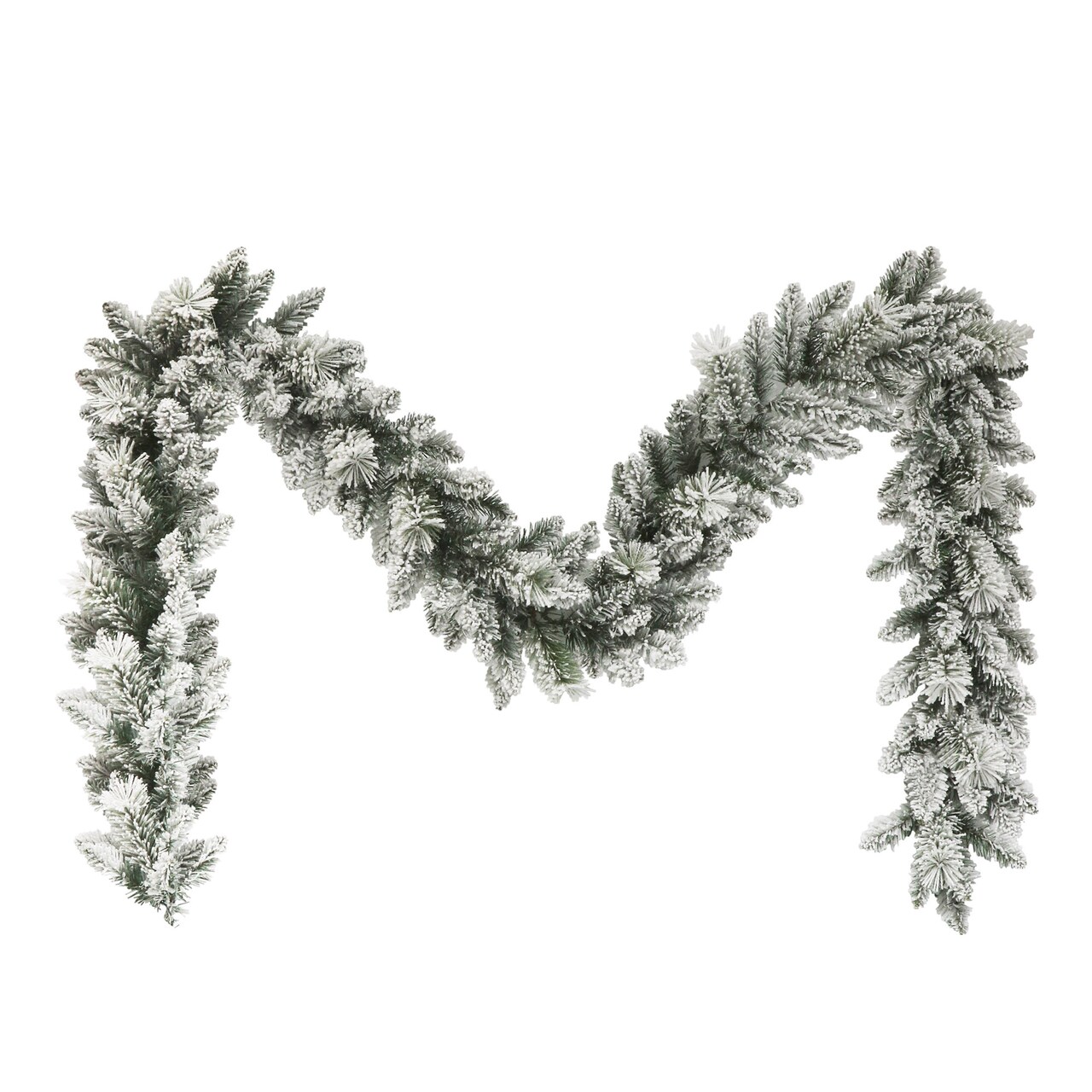 CC Christmas Decor Flocked Spruce Artificial Christmas Garland - 9’ x 10” - Unlit